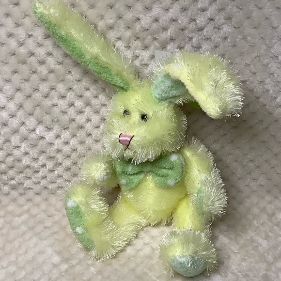 Vintage Loblaws 2004 Plush Yellow Green Bunny Rabbit Stuffed Animal Toy w Tags - Picture 1 of 13